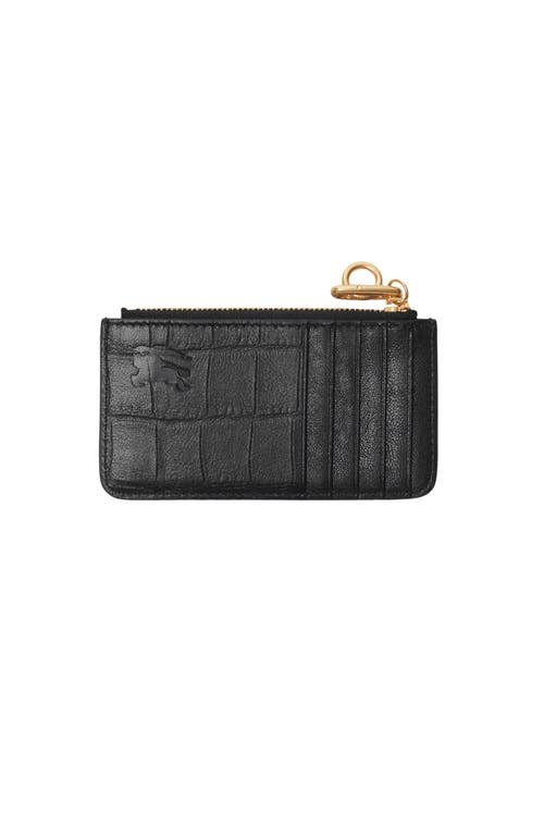 Burberry Rocking Horse Zip Card Case In Black