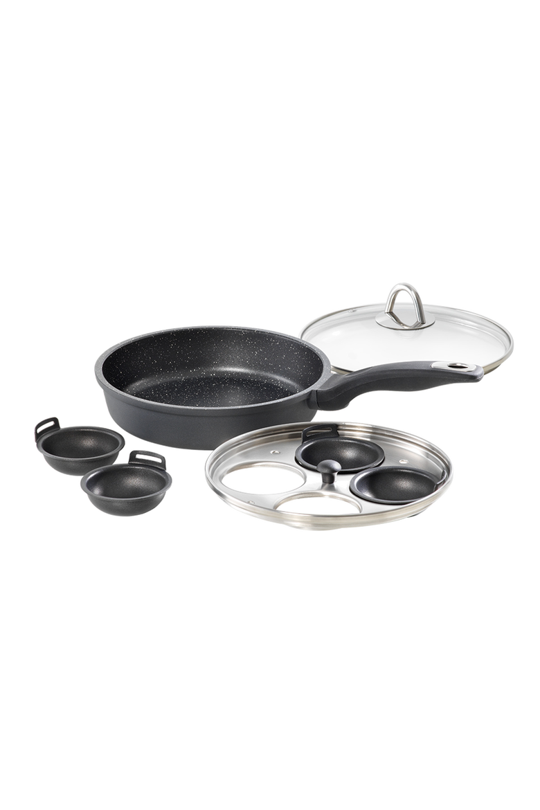GRANITE 4-Egg Poacher with Lid 1.4qt, Alternate, color, BLACK