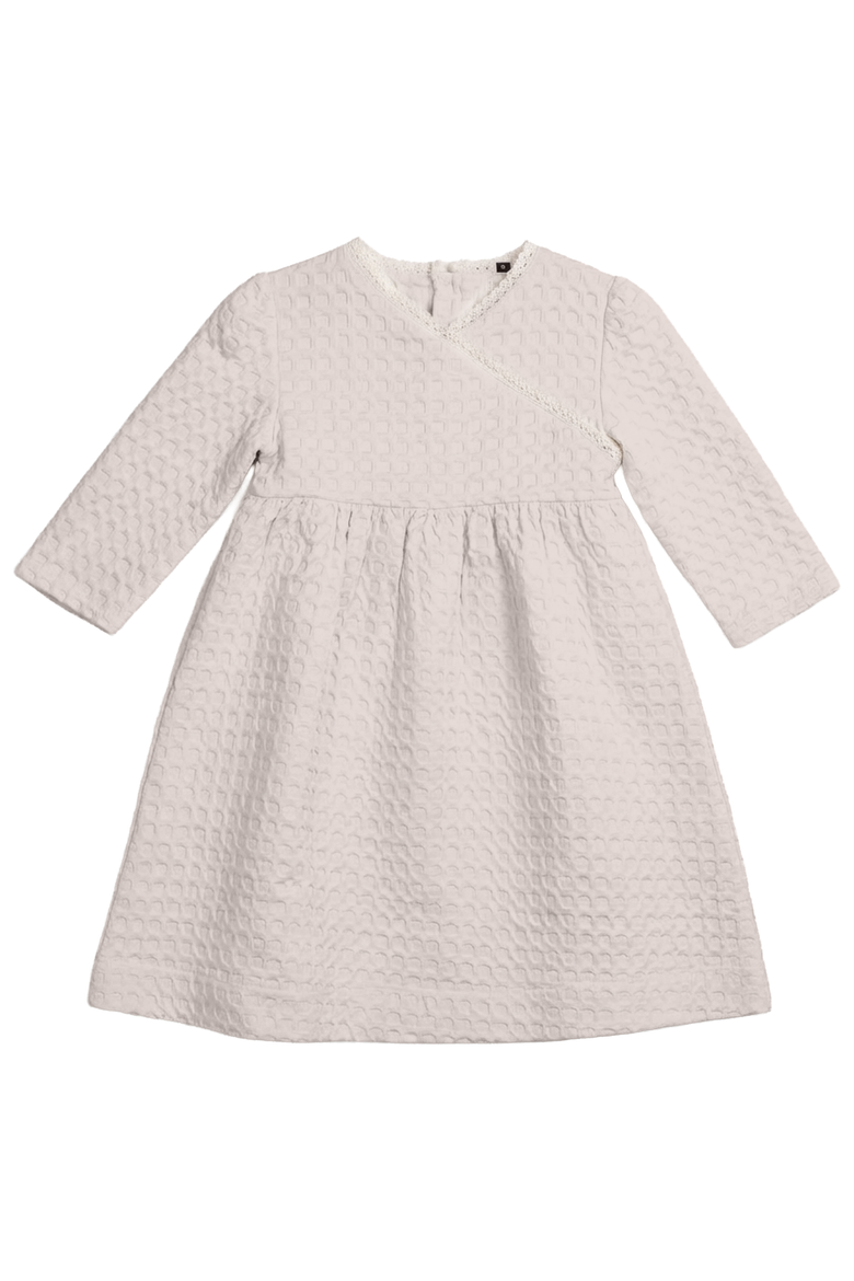 Girls Textured Waffle Dress - 100% Cotton, Main, color, Vanilla