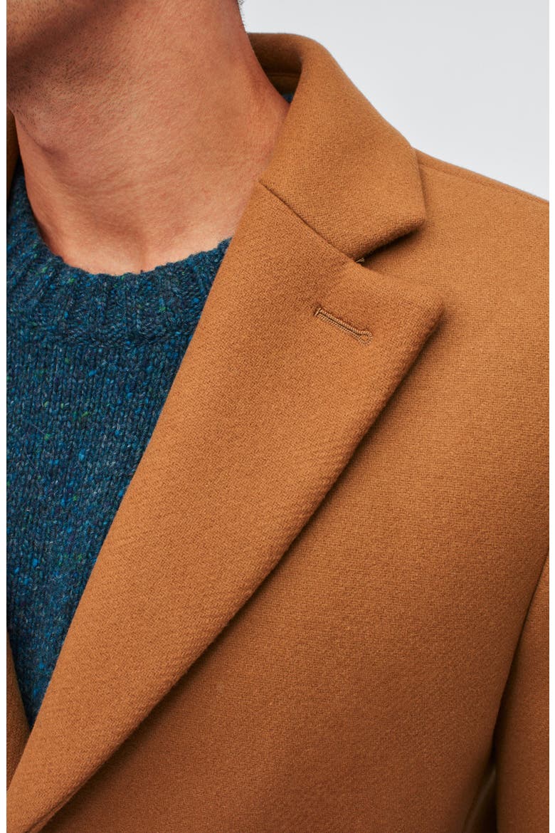 The Stretch Wool Blend Water Repellent Topcoat, Alternate, color, CAMEL