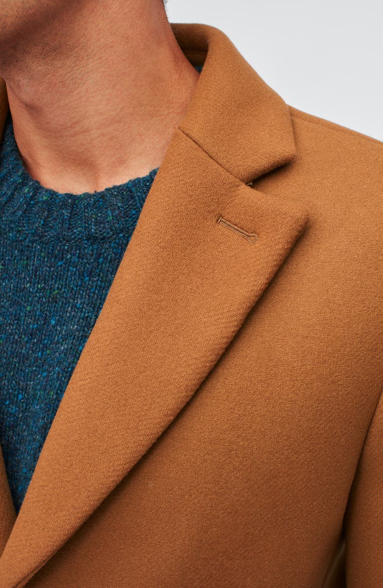 Bonobos The Stretch Wool Blend Water Repellent Topcoat, Alternate, color, Camel