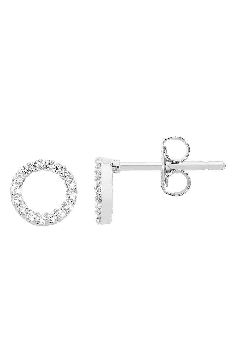 Estella Bartlett Cubic Zirconia Circle Stud Earrings, Alternate, color, Silver