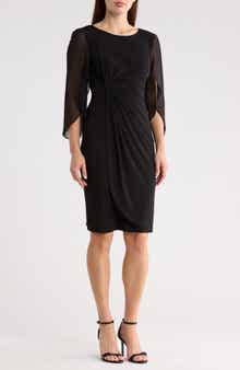 Connected Apparel Sheer Sleeve Dress