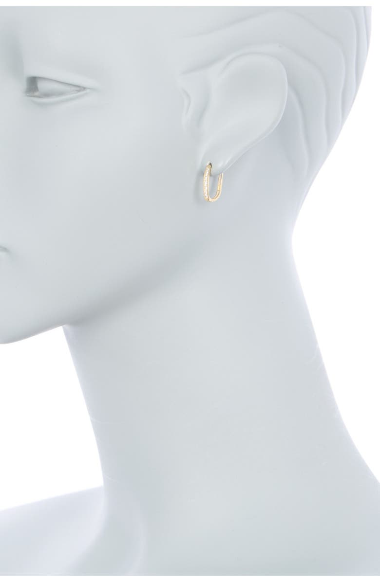 CANDELA JEWELRY 10K Gold CZ Huggie Earrings, Alternate, color,