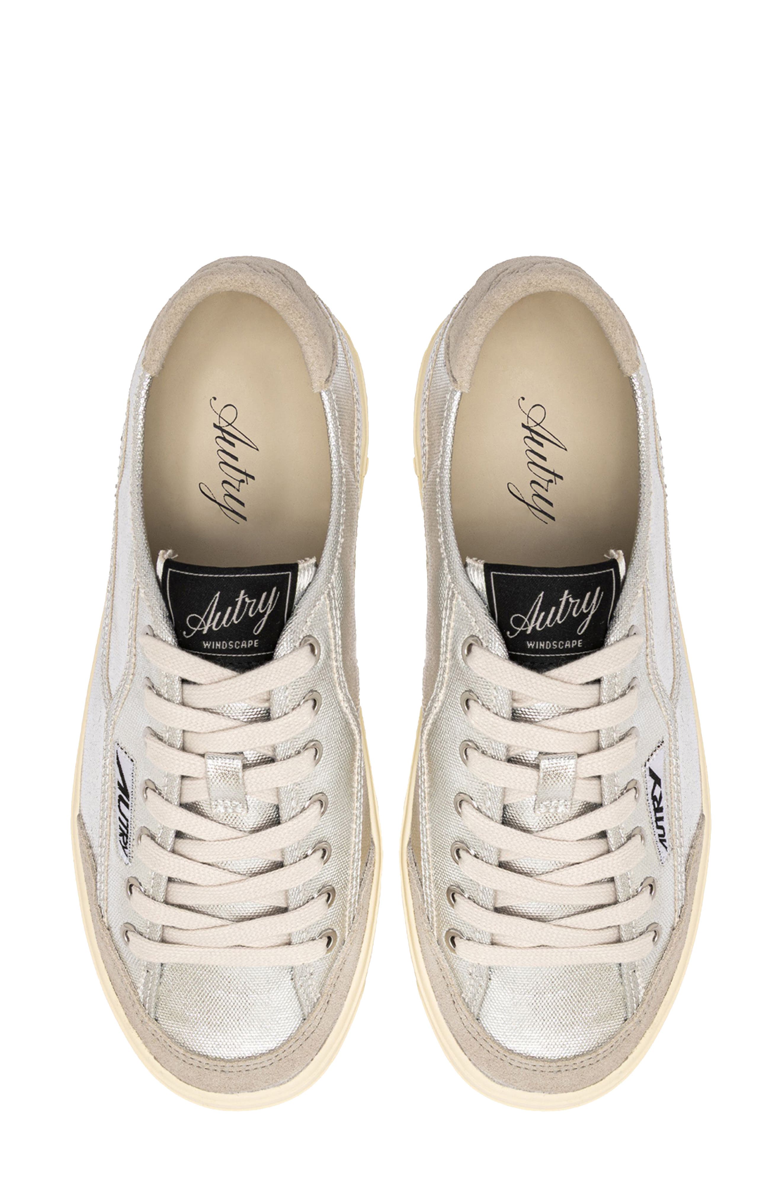 AUTRY Windscape Low Leather Sneaker, Alternate, color, Silver