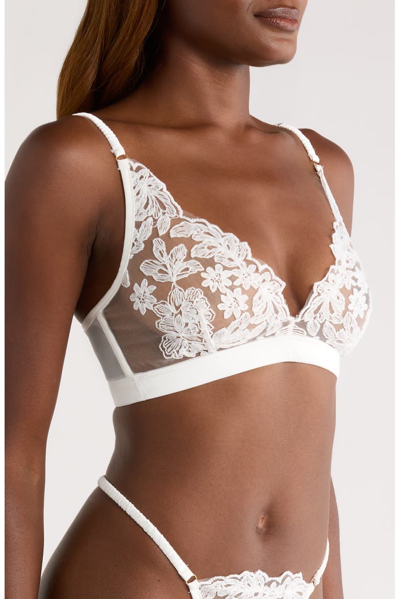 Triangle Lace Bralette, Alternate, color, WHITE