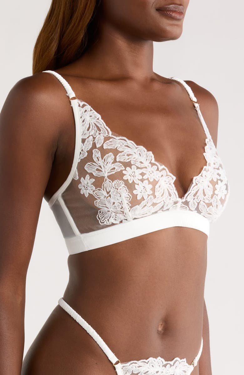 KILO BRAVA Triangle Lace Bralette, Alternate, color, White