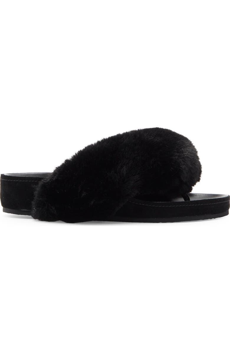 Jeffrey Campbell Delulu Faux Fur Flip Flop, Alternate, color, Black Combo