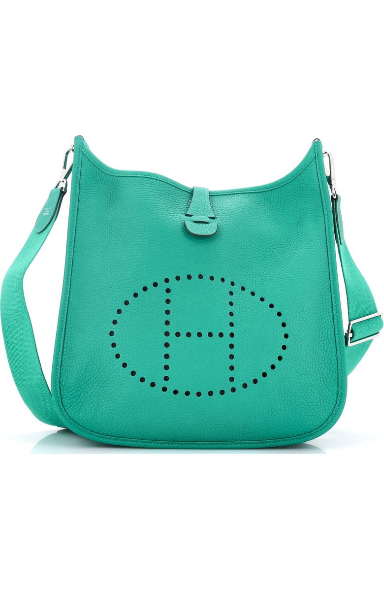 Pre-Owned Hermes Evelyne Bag Gen III Clemence PM, Main, color, Vert Verone