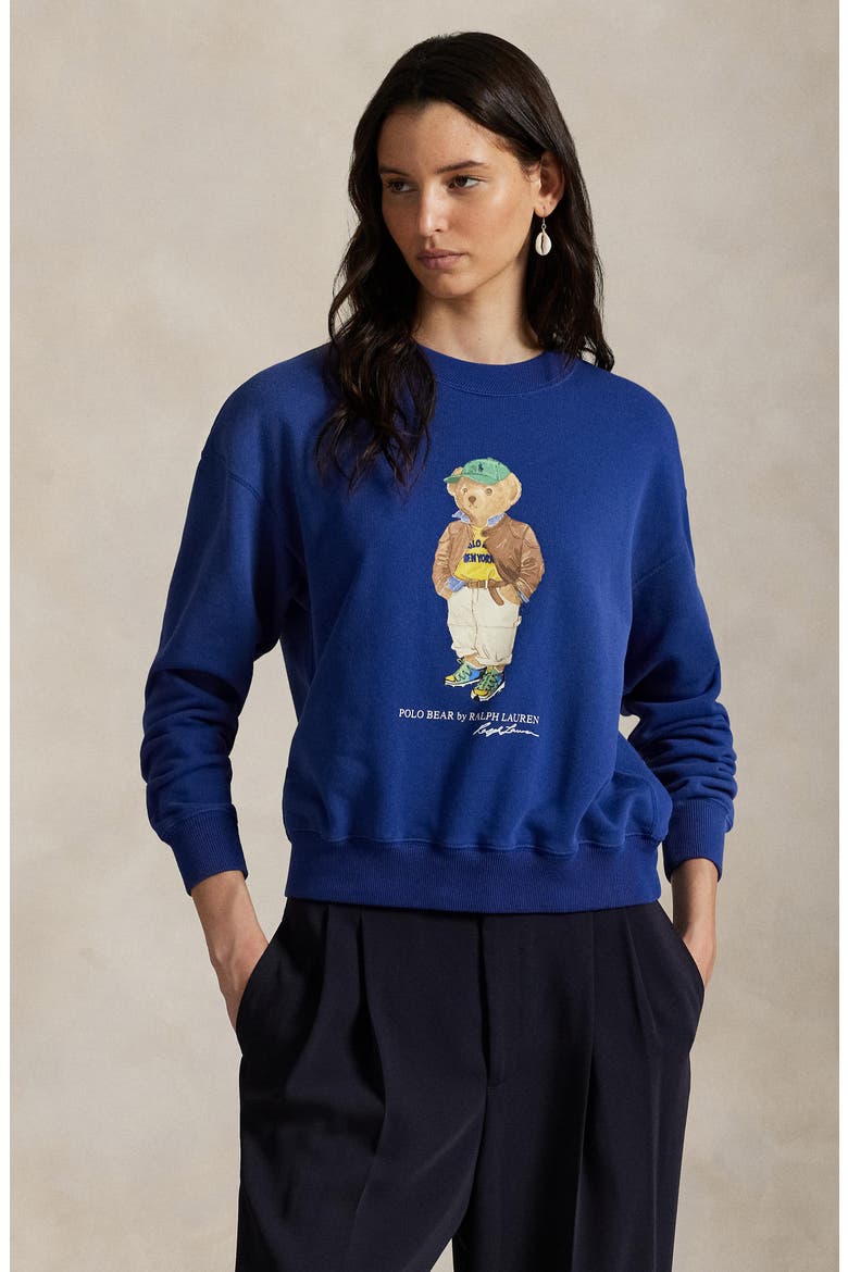 Polo Bear Graphic Sweatshirt, Alternate, color, BLUE YACHT