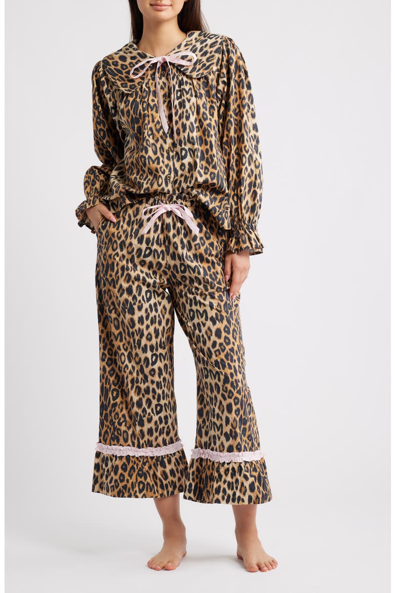 Felice Leopard Print Pajamas, Main, color, LEOPARD