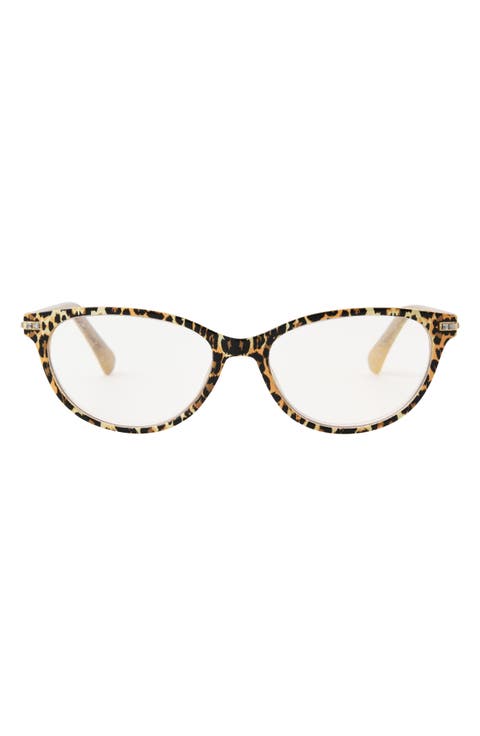 Leopard Oval Blue Light Reading Glasses