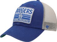 '47 Men's '47 Royal/Tan Los Angeles Dodgers Four Stroke Clean Up Trucker Snapback Hat