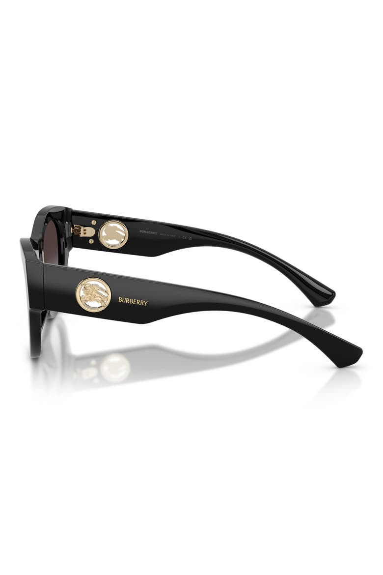 52mm Round Sunglasses, Alternate, color, BLACK / GREY GRADIENT