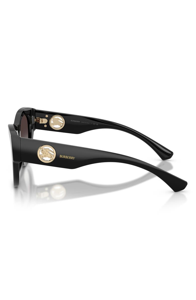 Burberry 52mm Round Sunglasses, Alternate, color, Black / Grey Gradient