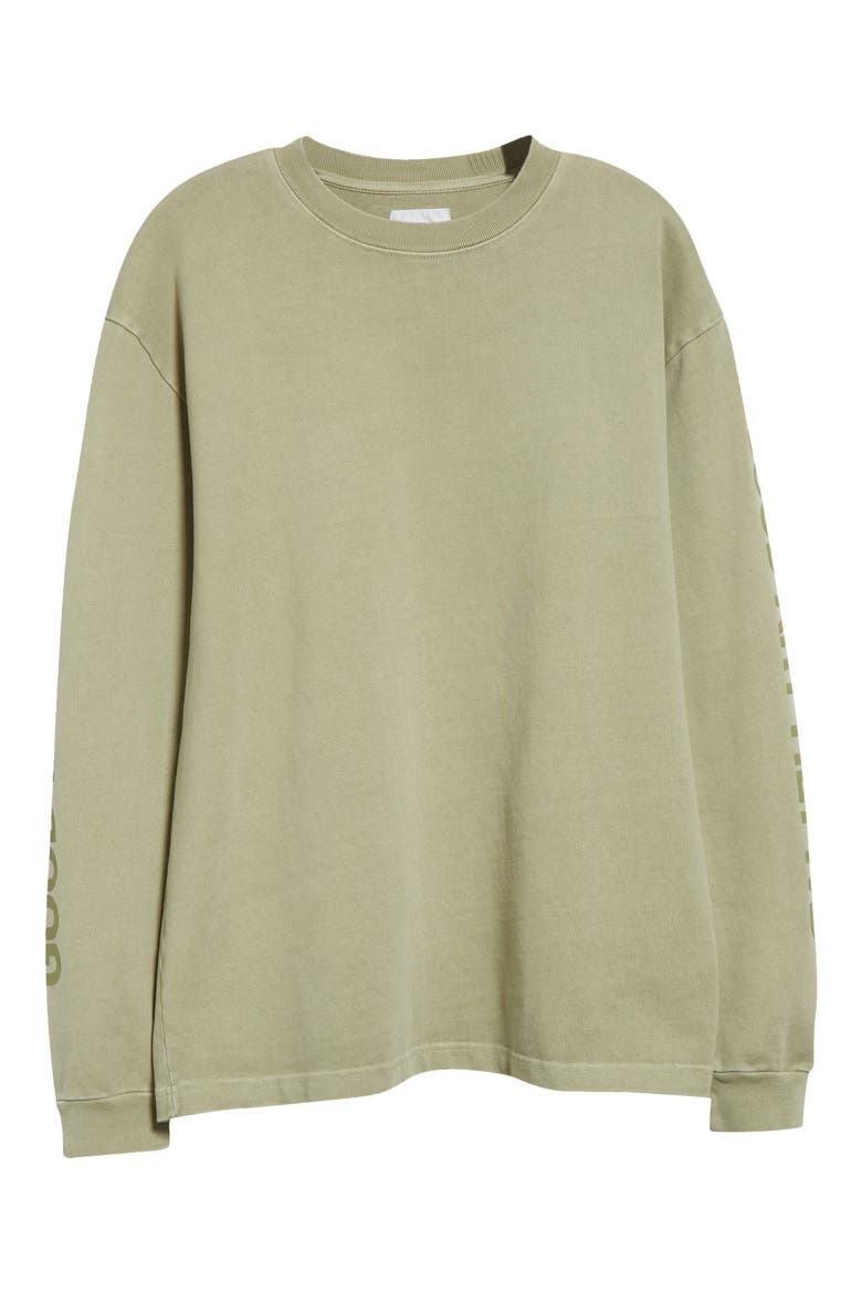 Heavyweight Long Sleeve Crewneck Graphic T-Shirt, Alternate, color, SAGE
