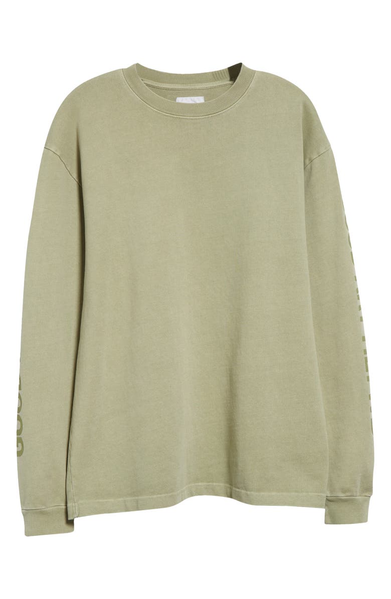 Good Art Hlywd Heavyweight Long Sleeve Crewneck Graphic T-Shirt, Alternate, color, Sage