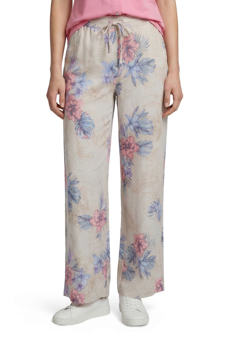 Exotic Floral Lillian Womens Wide-leg Pant, Alternate, color, EXOTIC FLORAL NATURAL