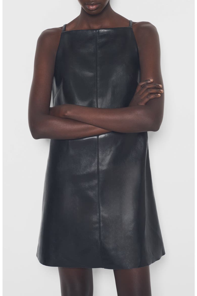 Faith Recycled Leather Dress, Alternate, color, Black