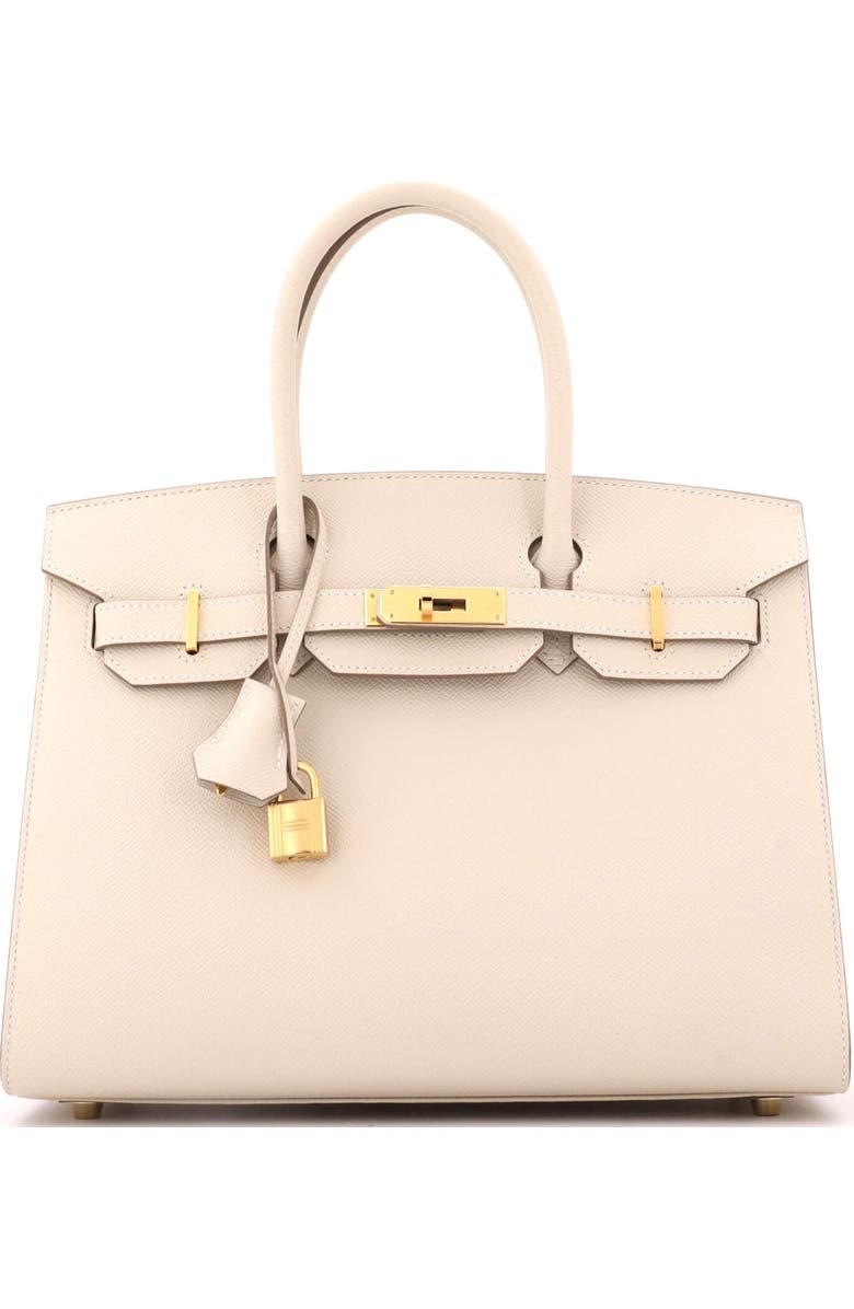 Pre-Owned Hermes Birkin Sellier Bag Light Epsom with Gold Hardware 30, Main, color, Craie