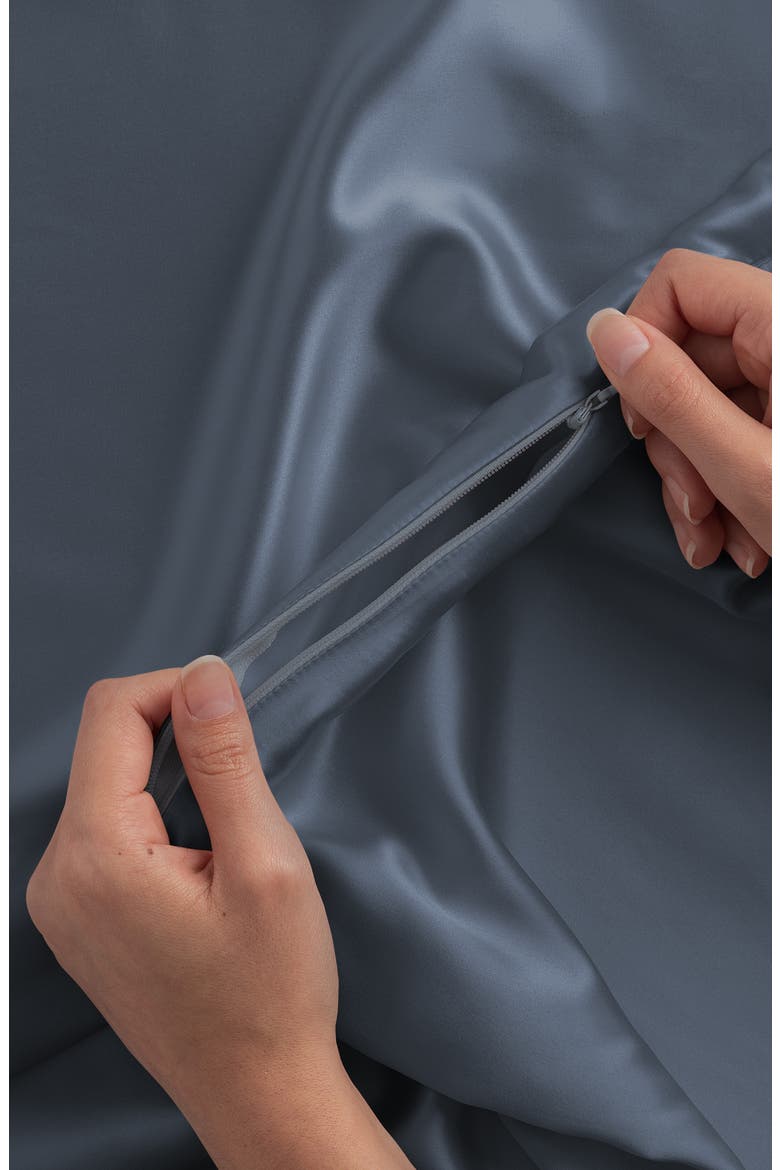 Mulberry Silk Pillowcase, Alternate, color, STONE BLUE