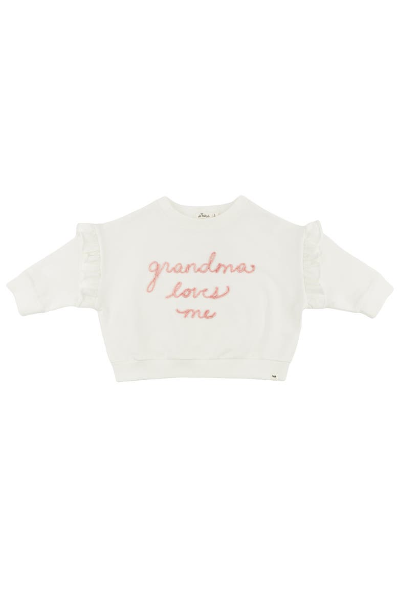 oh baby! Grandma Loves Me Millie Sweatshirt, Alternate, color, Oyster