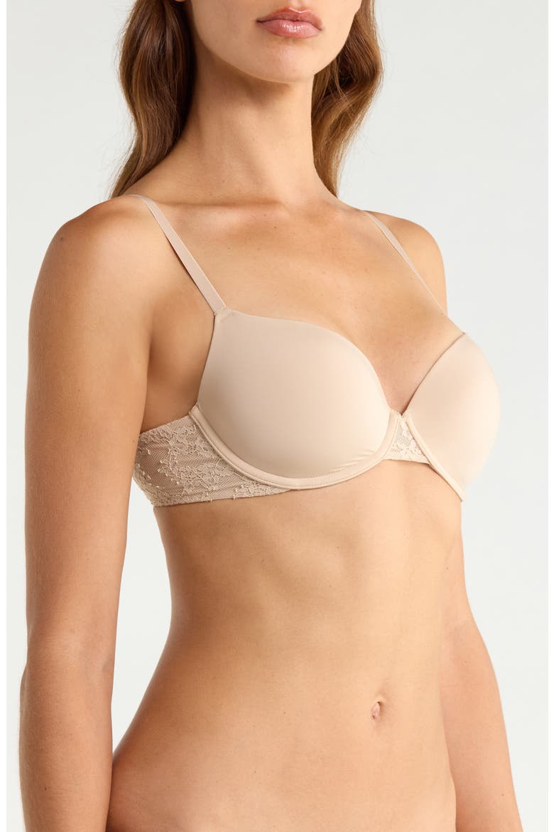 Everyday Lace Underwire Demi Bra, Alternate, color, LIGHT TRUFFLE