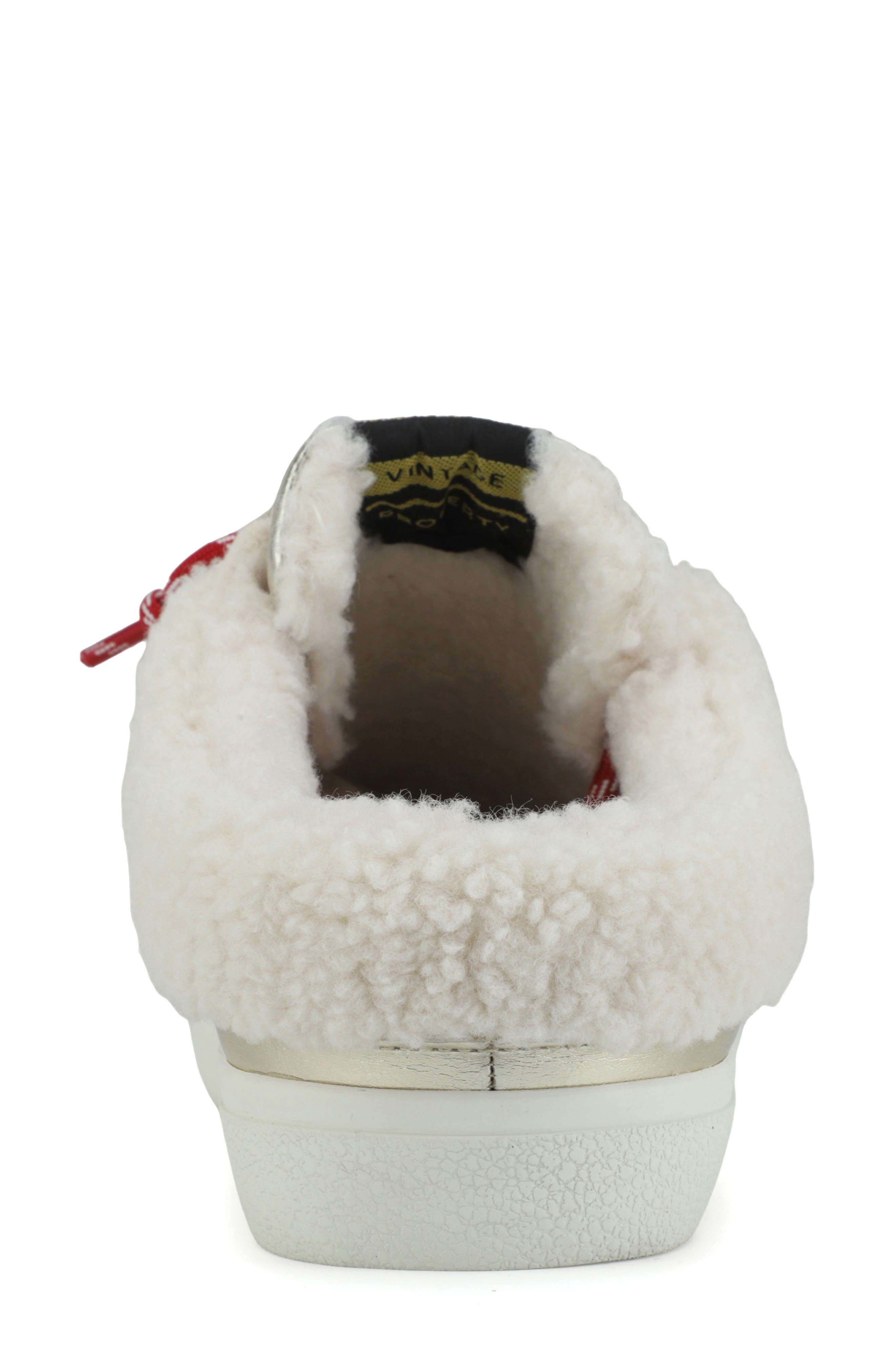 Star Faux Fur Lined Sneaker Mule, Alternate, color, WASHED GOLD