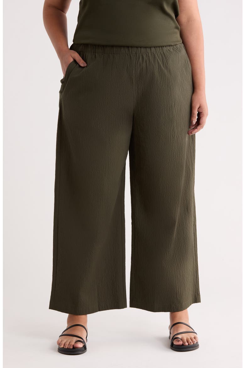 Wide Leg Ankle Pants, Main, color, SEAWEED