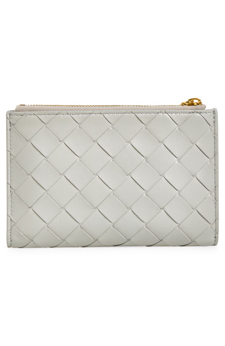 Bottega Veneta Medium Intrecciato Bi-Color Leather Bifold Wallet, Alternate, color, Sterling/ Space-Gold
