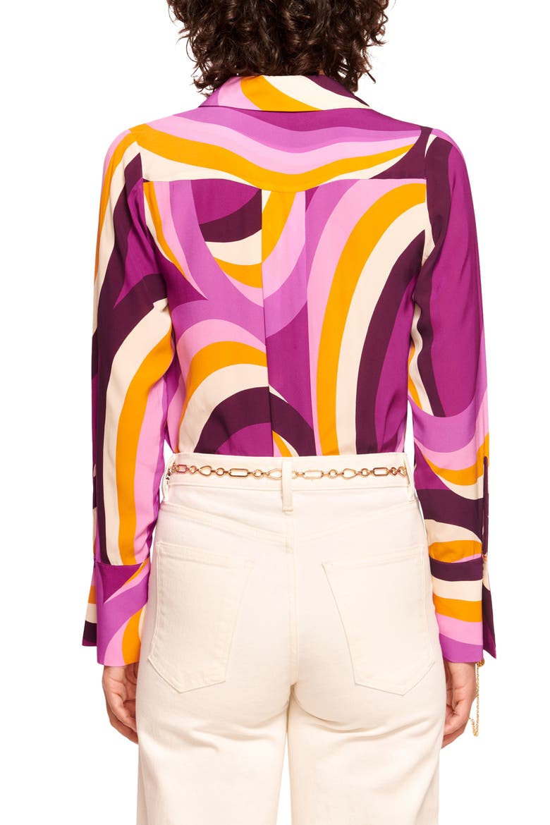 Louella Print Button-Up Shirt, Alternate, color, DEEP LILAC SIRENUSE