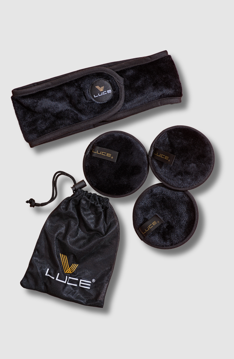 LUCE BEAUTY Eco-Conscious 5-Piece Makeup Remover Set - Soft & Effective, Main, color, Black