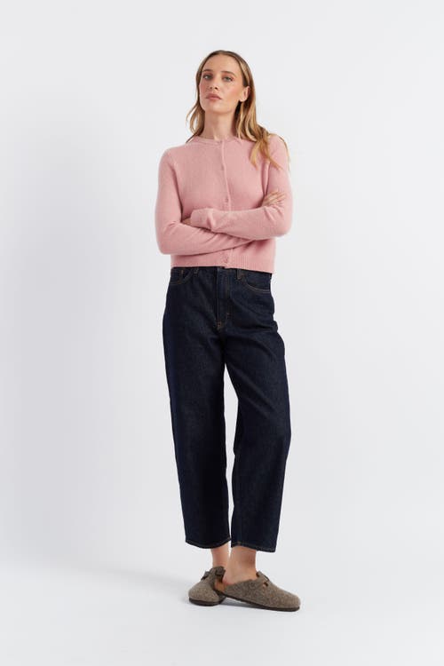 Chinti & Parker Pure Cashmere Summer Cropped Cardigan In Clay Pink