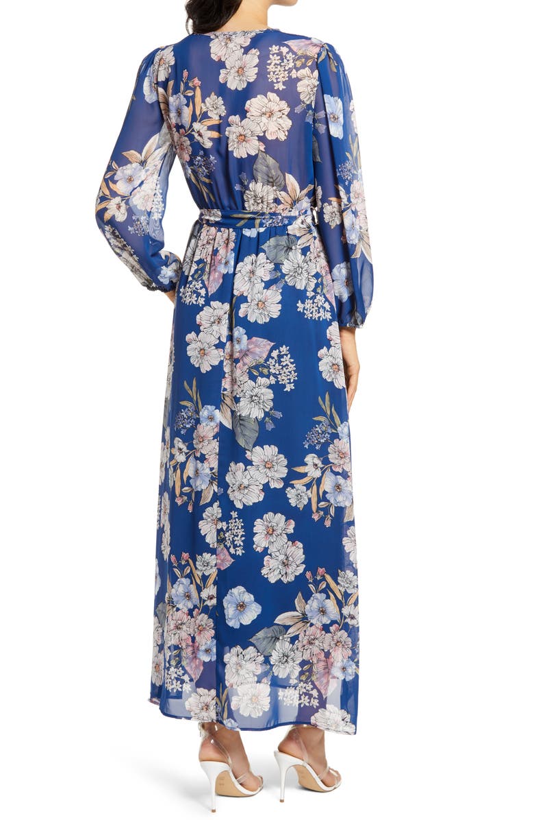 Fraiche by J Megan Floral Long Sleeve Dress, Alternate, color, Megan