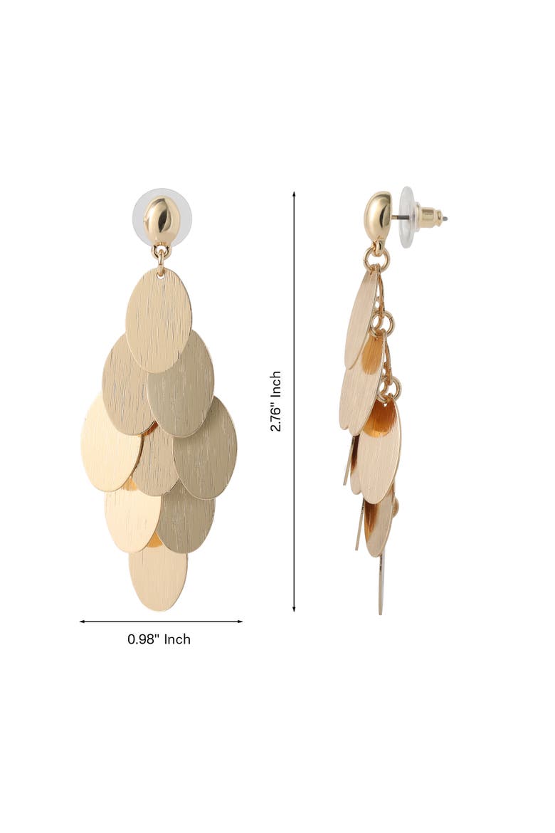 Dangling Petal Earrings Gold-Tone, Large Drop Earrings for Women, Alternate, color, Gold-Tone