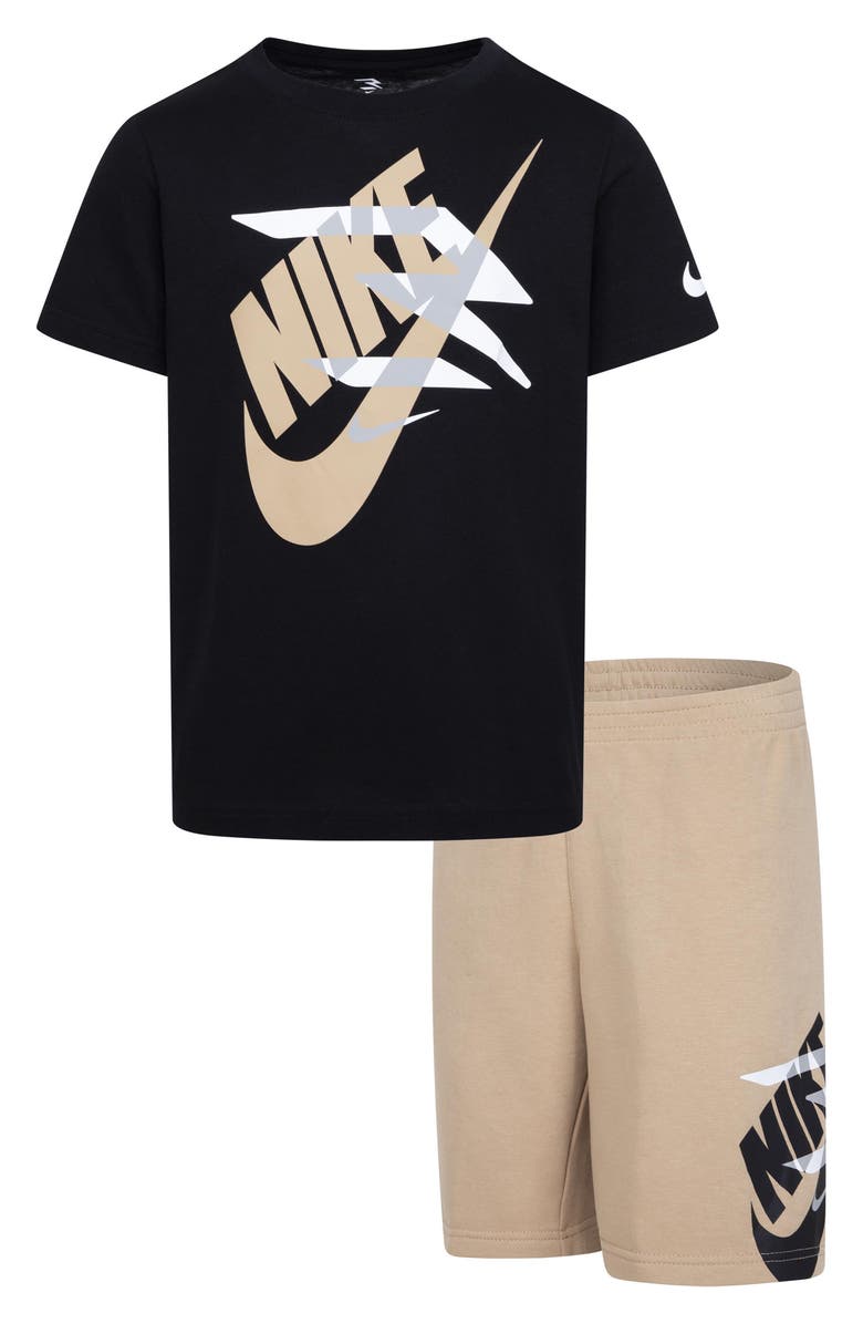 3 Brand Kids' Iconic Duo Crew Tee & Shorts Set, Main, color, Black