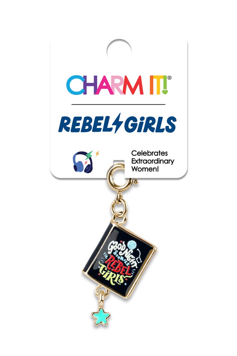 Kids' Rebel Girls Good Night Stories Charm, Alternate, color, BLACK