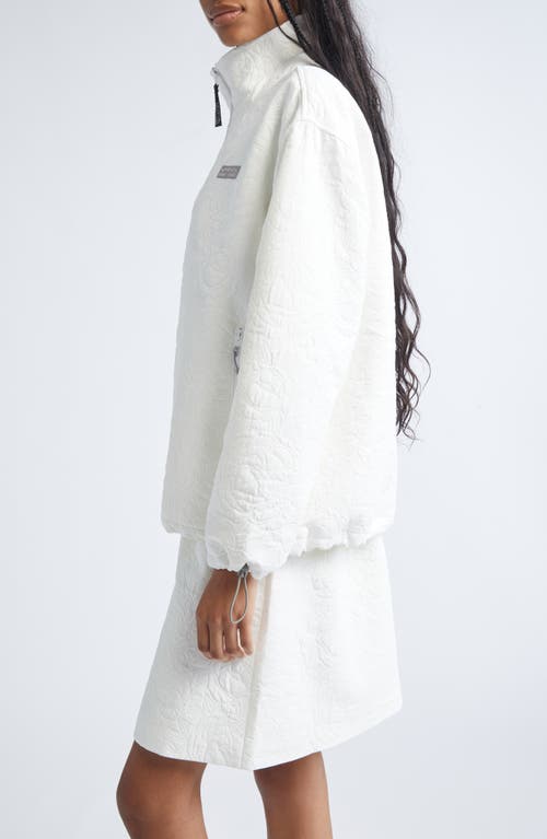Sandy Liang Ascher Jacquard Quarter Zip Top In White