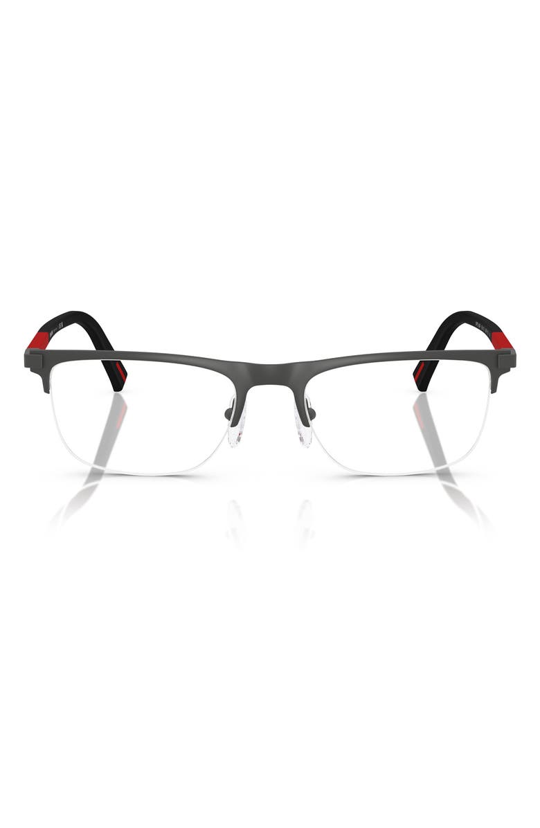 Prada Linea Rossa 53mm Semi Rimless Pillow Optical Glasses, Main, color, Light Grey Gradient