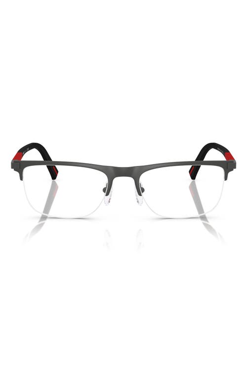 Prada Linea Rossa 53mm Semi Rimless Pillow Optical Glasses In Light Grey Gradient