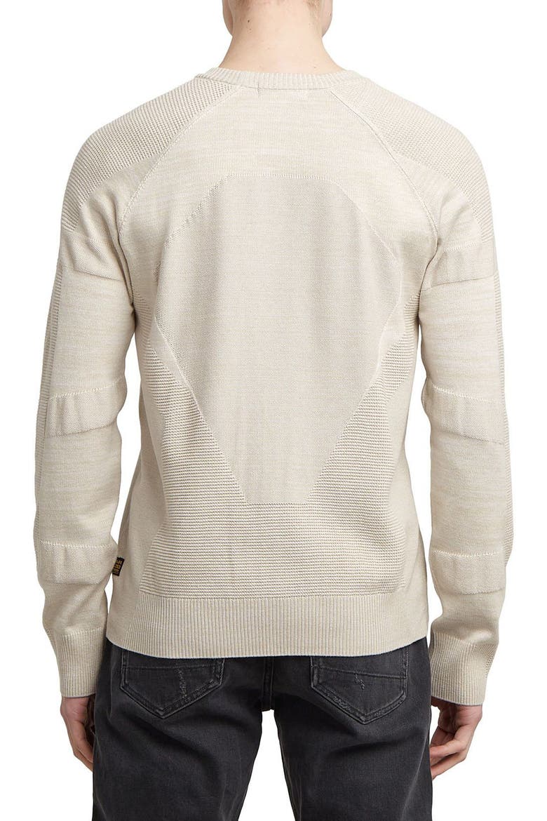 3D Biker Textureblock Crewneck Sweater, Alternate, color, WHITE BAIT MULTI