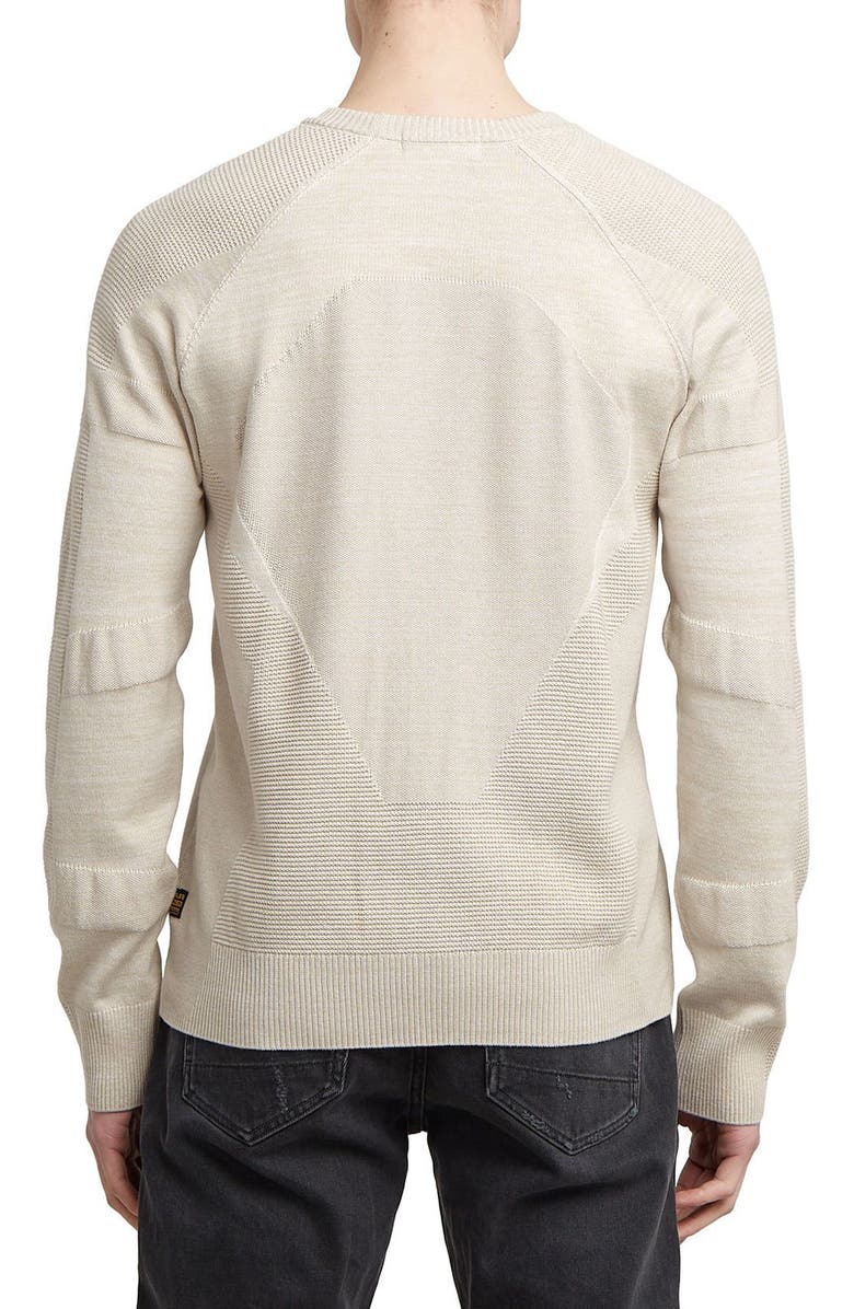G-STAR 3D Biker Textureblock Crewneck Sweater, Alternate, color, White Bait Multi