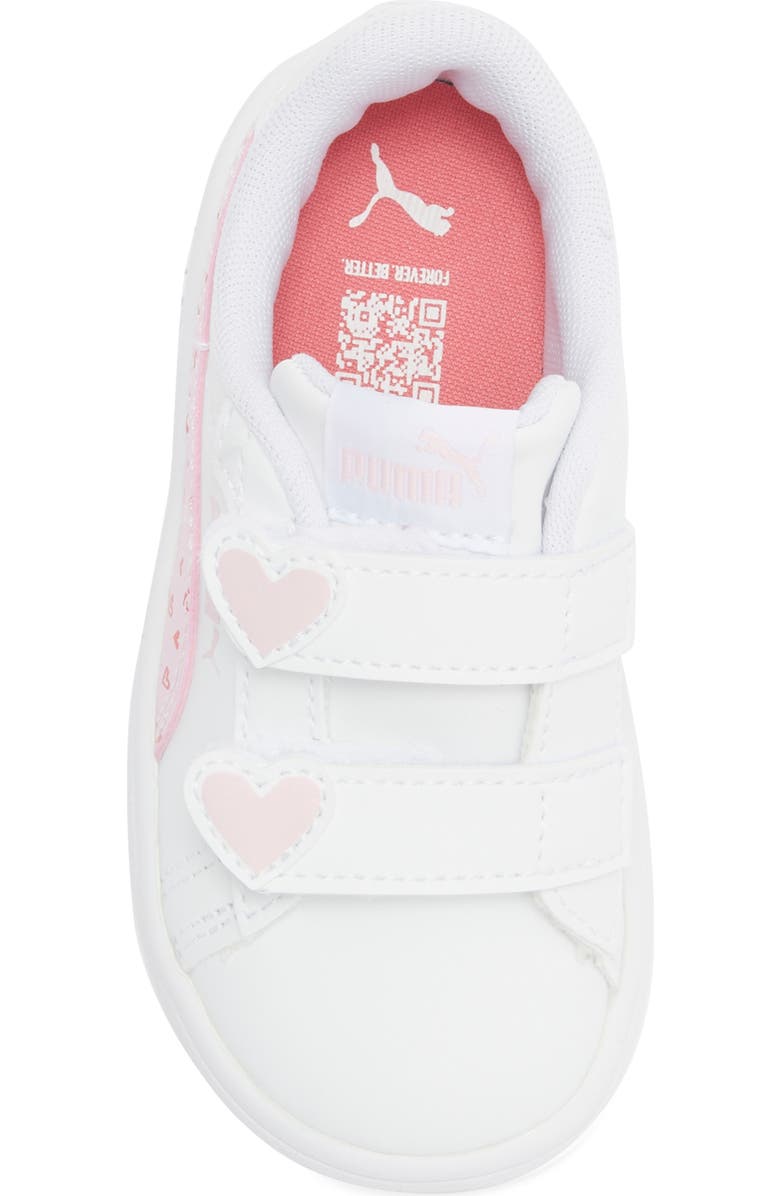 PUMA Kids' Smash 3.0 Hearty V Sneaker, Alternate, color, Puma White/ Pearl Pink