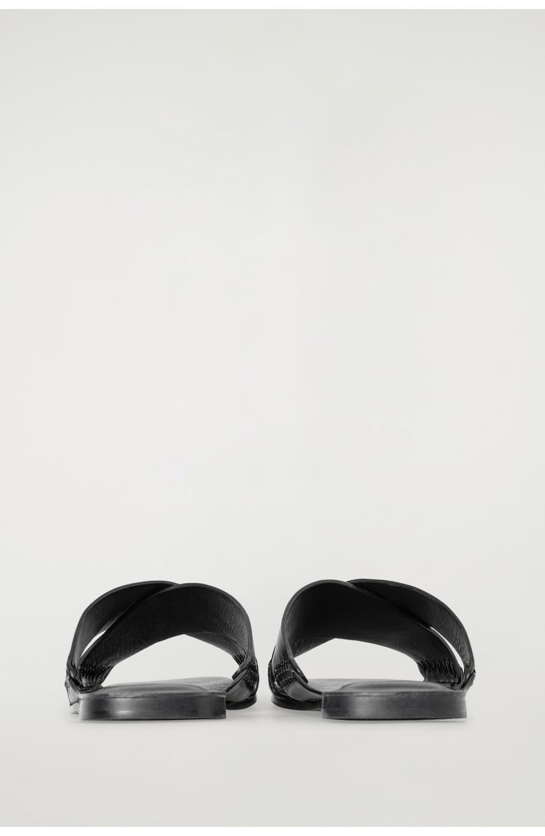 COS Crossover Leather Sandals, Alternate, color, Black