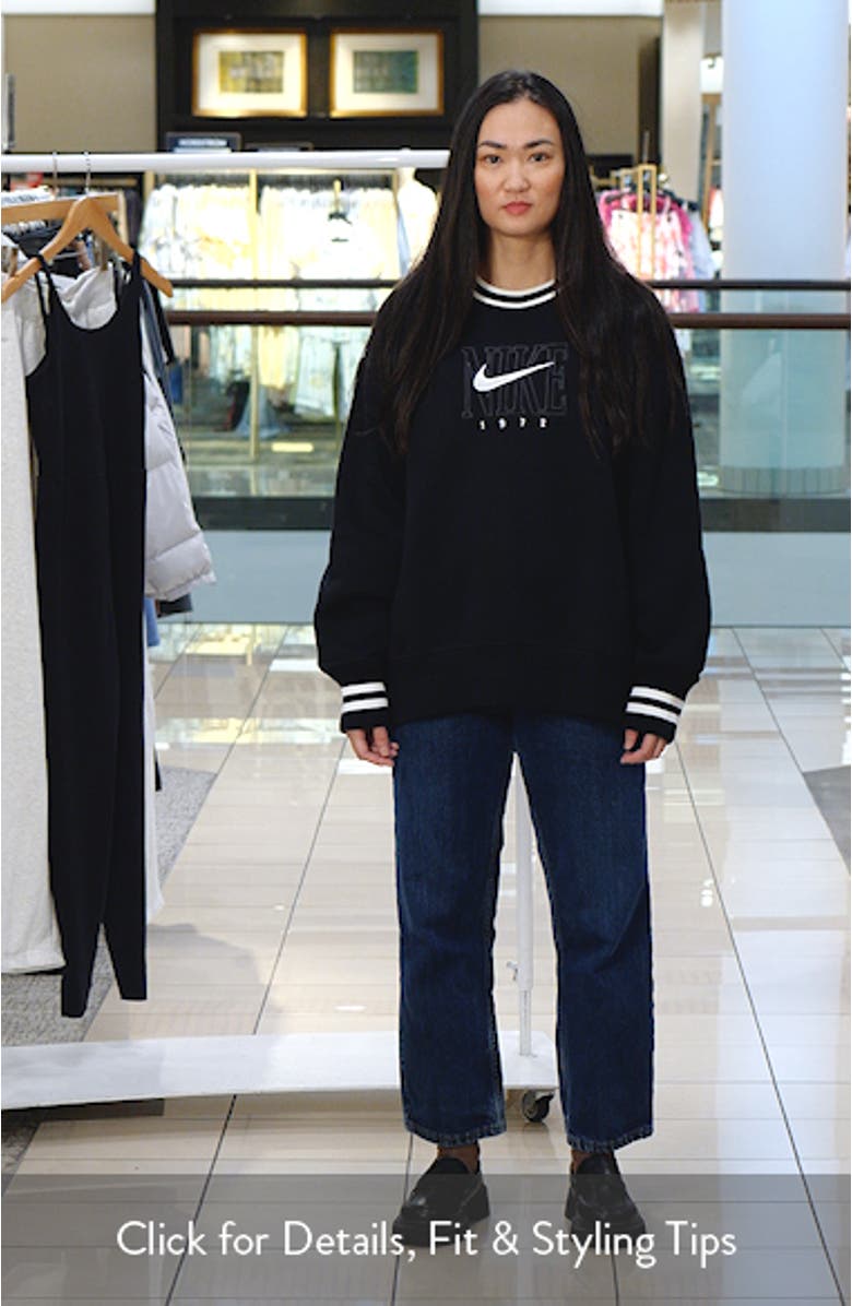 Sportswear Phoenix Embroidered Oversize Long Fleece Sweatshirt, sales video thumbnail