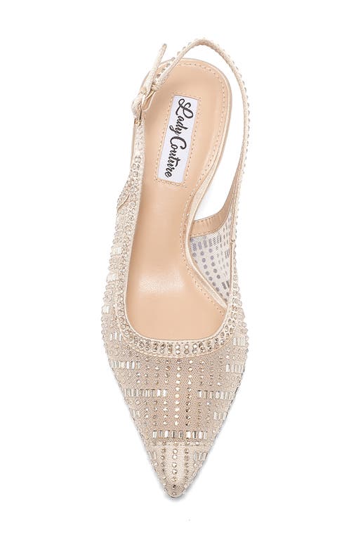 Lady Couture Linda Kitten Heel Slingback Pump In Gold