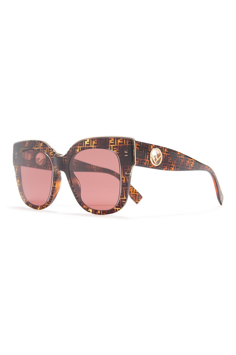51mm Logo Square Sunglasses, Alternate, color, BROWN