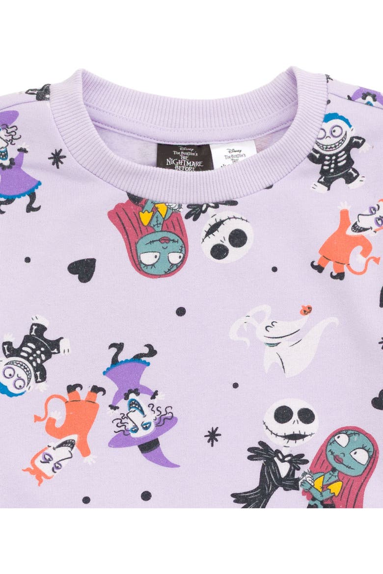 Nightmare Before Christmas Fleece Sweatshirt and Pants Set, Alternate, color, Light Purple