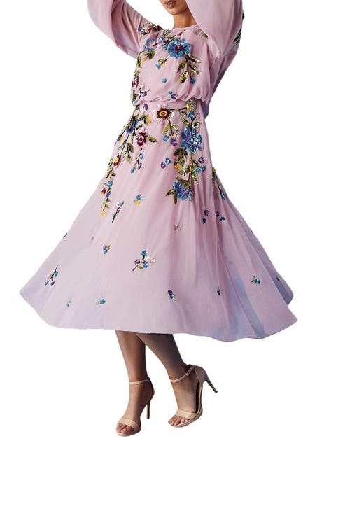 Coast Embellished Sequin Midi Dress In Purple