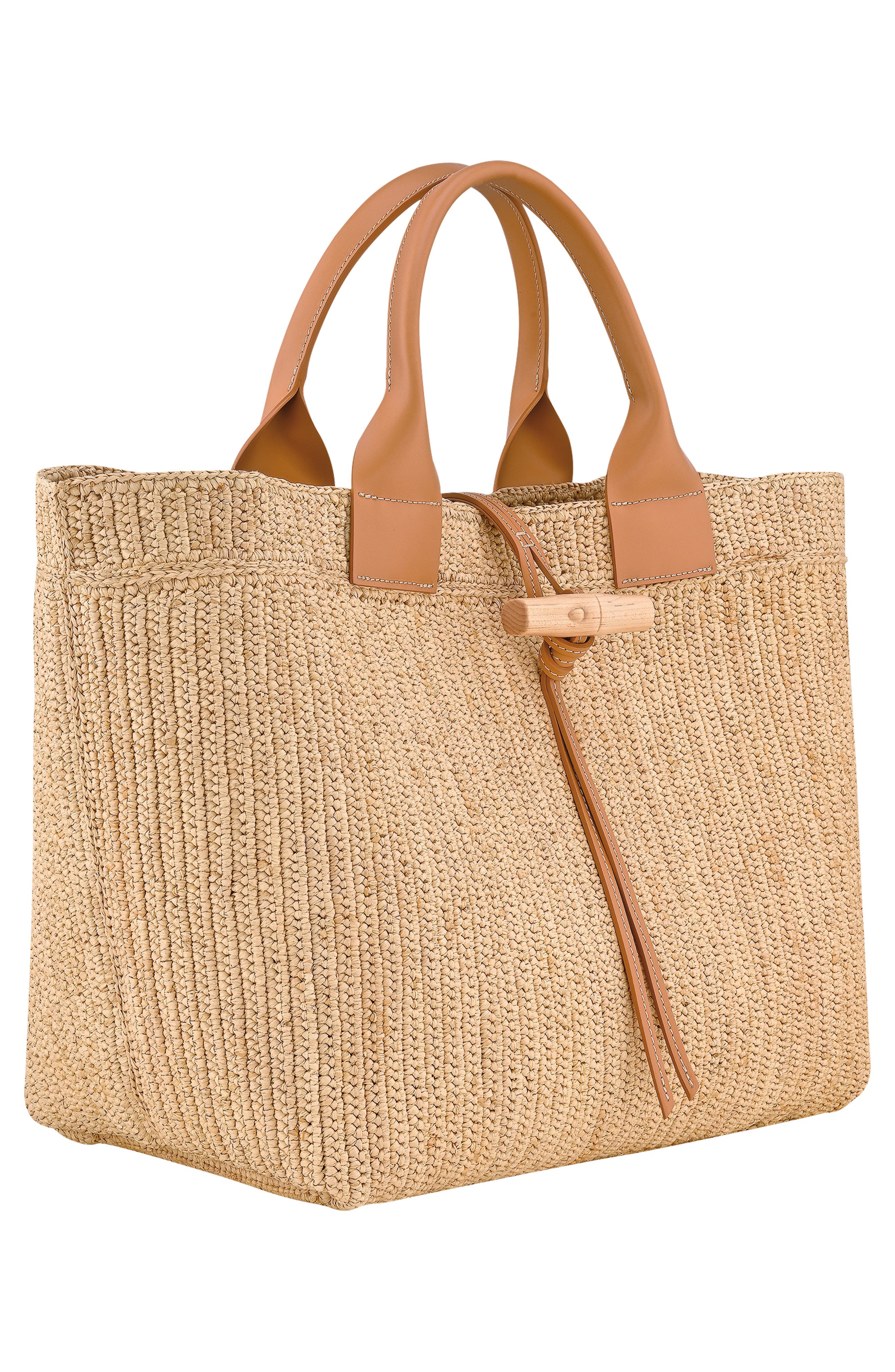 Longchamp Large Le Roseau Raffia Tote, Alternate, color, Vegetal